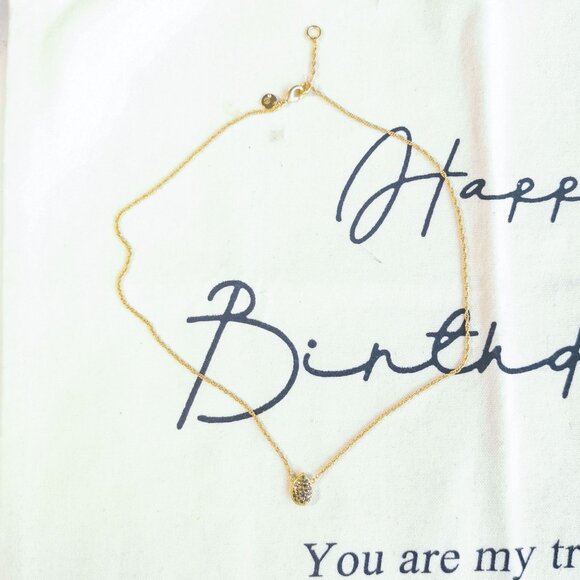 Julie Vos Necklace - Pavé Teardrop - Peridot Gold - Picture 3 of 3